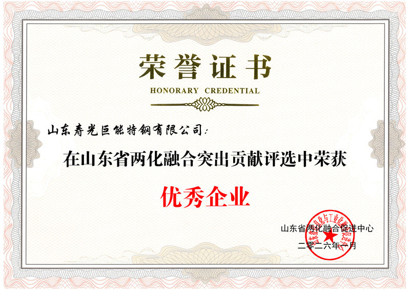山东省两化融合优秀企业